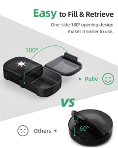 Pastillero Semanal con Compartimentos para la Mañana y la Noche, Organizador de Pastillas con 7 Compartimentos Diarios, Estuche de Almacenamiento Negro - Product Image 2