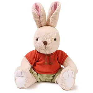 Custom Baby Comforter Cute Plush White Bunny Rabbit Doll Toy for New Year