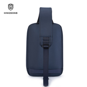 Kingsons Men's Crossbody <b>Bag</b> Vertical Square Blue Single Shoulder Business Travel <b>Tablet</b> <b>Bag</b> With Zipper Closure - Product Image 3