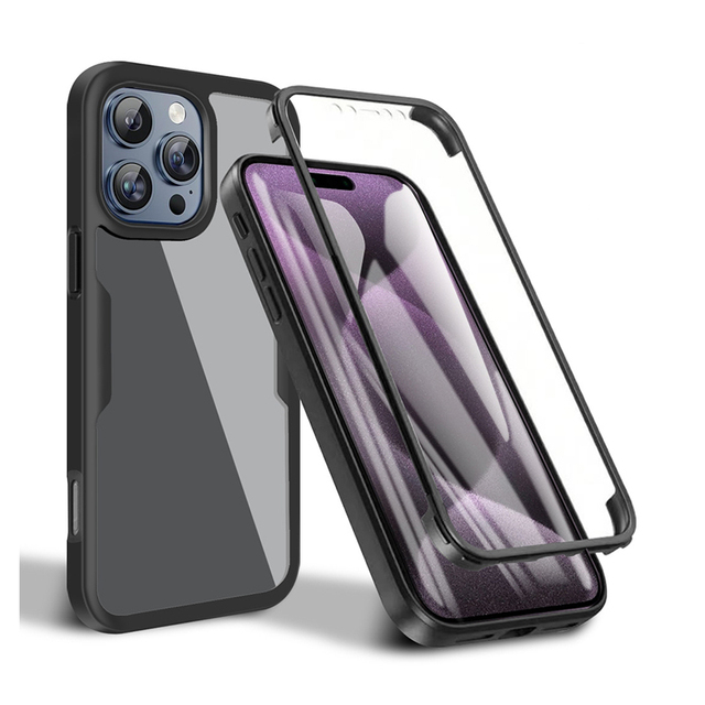 For iPhone 16 Case with Built-in Screen Protector, Colorful 360 Full-Body Shockproof Phone Cover for iPhone 13 14 15 16 Pro Max