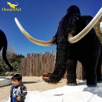 Modèle animal animatronique réaliste de mammouth laineux grandeur nature pour parc à thème