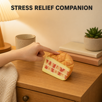Jouet Squishy en forme de pain fraise-crème-melon, design en coupe transversale, à remontée lente, anti-stress, cadeau de bureau