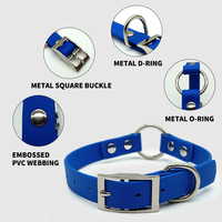 Collar de Perro de PVC de Lujo Muker, Personalizable, Ecológico, Impermeable, con Cierre de Hebilla y Anillo en O, Diseño Sólido en Relieve, para Todas las Estaciones y Tamaños