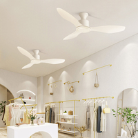 Ventilateurs de plafond à LED avec moteur électrique DC, pales en métal, lumière et télécommande, 48 pouces, pliables, en boîte