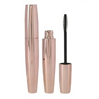 Emballage cosmétique en gros en ABS, tubes de mascara vides ronds de 10 ml avec bouchon à vis plaqué or rose et brosse applicatrice