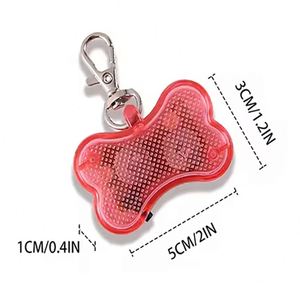 Custom LED Dog Cat Collar Glowing Pendant Night Safety Pet Collars Decor Glow Pet <b>ID</b> <b>Tag</b> Bone Shape Flashing Led Light for Night - Product Image 2
