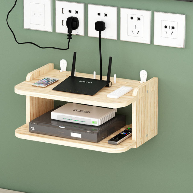 Wooden Wall Mounted Shelf for AV Device/ Projector/ Cable Boxes/ WiFi Router