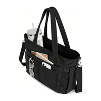 Bolsa de Lona Personalizada de Gran Capacidad con Múltiples Bolsillos para Mujer - Bolso de Mano Cruzado Portátil para el Trabajo con Portavasos