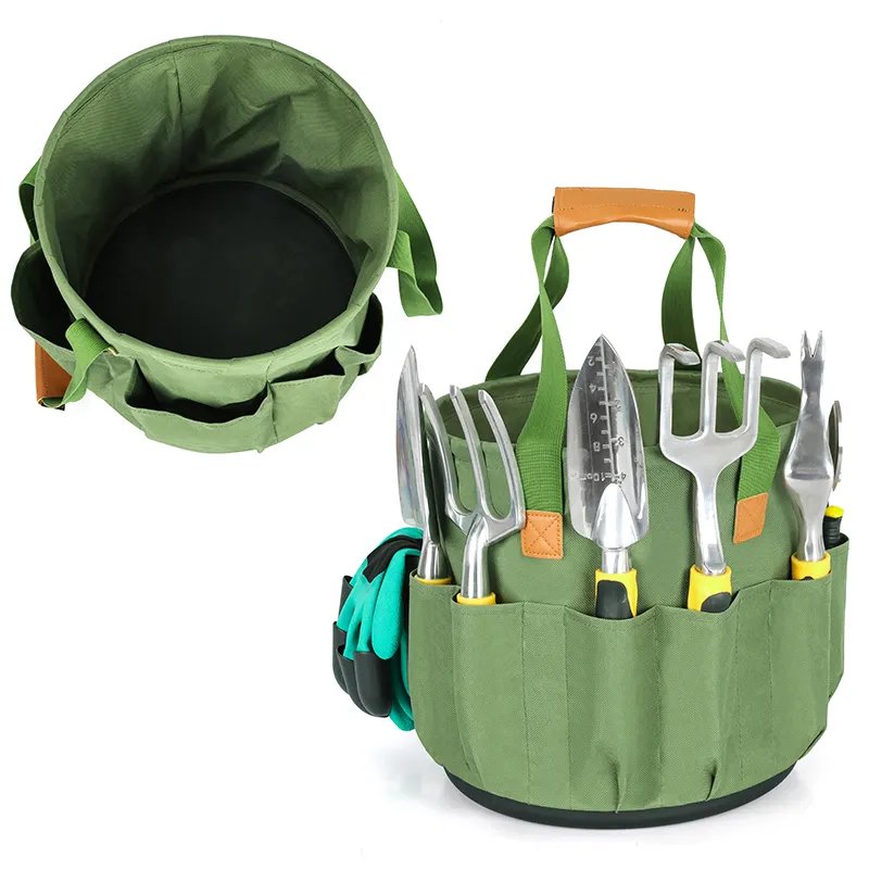 Sac à outils en polyester avec poches longues Porte-outils de jardin Sac à outils fourre-tout