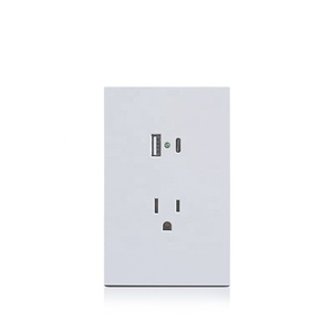 Presa a Muro a 3 Poli con USB A e USB <span class=keywords><strong>C</strong></span>, Standard Sudamericano per Uso Domestico 110V-250V - Product Image 1