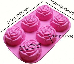 Moule à glaçons et à savon en silicone en forme de rose, sans BPA, qualité alimentaire, outil de cuisine - Product Image 4