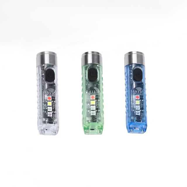 Wholesale 3W Mini EDC Keychain Flashlight Rechargeable Dimmable with Sidelight Magnet and Multi Color LED Torch