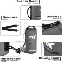 Bolsa Impermeable Enrollable con Separación para Objetos Mojados, Mochila de un Solo Hombro para Snorkel, Senderismo, Navegación, Rafting, Viajes a la Playa