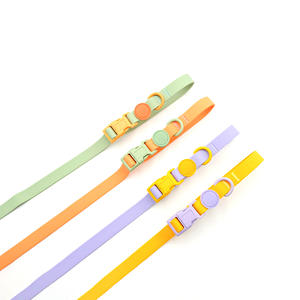 Personal isierte Designer benutzer definierte Logo-Muster wasserdichte PVC-Hund führt Hände frei Haustier Hunde halsband Leine Set - Product Image 2