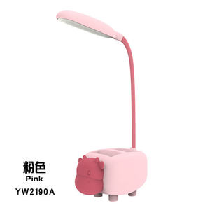 Linda figura de ratón portalápices iluminación de escritorio luz nocturna ahorro de energía lectura lámpara de mesa LED recargable rosa para niños - Product Image 5