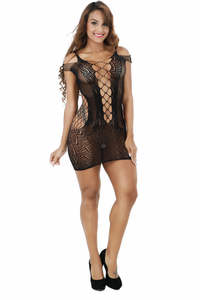 थोक महिला गोफन सेक्सी नीचे पहनने के खोखले आउटलेट हिप स्कर्ट शो स्तन जाल Jacquard परिप्रेक्ष्य प्यारा पोशाक - Product Image 3