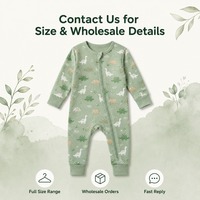 Combinaison pour bébé en coton 100% respirant à imprimé dinosaure, fermeture éclair bidirectionnelle, poignets côtelés, manches longues, unisexe, combinaison pour nouveau-né, OEM