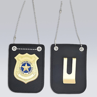 Badges de sécurité métalliques personnalisés avec impression UV, accessoires porte-cartes en cuir moulé, clip à épingle