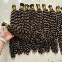 Ekstensi Rambut Manusia Remy India Brasil Virgin Pephair, Double Machine Weft, Keriting Hitam Alami, Kutikula Tersusun Rapi, Penjualan Grosir