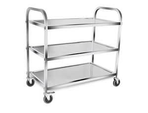 Offre d'usine SS201 chariot de service à 3 niveaux chariot Tube carré cuisine nourriture salle à manger chariot de restauration haute hôtel Restaurant fournitures - Product Image 4