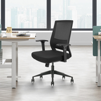 Chaise de bureau ergonomique à dossier moyen, en tissu maillé respirant, avec soutien lombaire, chaise de direction confortable, Silla De Oficina