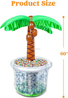 Nouveau seau à glace gonflable en PVC personnalisable, écologique et durable, en forme de palmier, pour la décoration de fête d'anniversaire sur le thème de la jungle tropicale