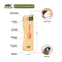 Vente en gros Briquet électronique à gaz Briquet coupe-vent pour cigarette Briquet électronique grande taille à LED
