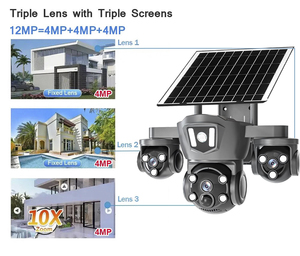 New Hot 12MP Triple Lens Wifi Solar CCTV <strong>Camera</strong> 4G Video Surveillance Outdoor 10X Zoom Dual Lens 2-Way Audio Security Ip <strong>Camera</strong> - Product Image 3