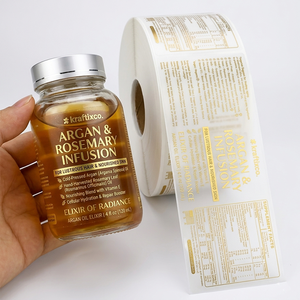 Adesivi Trasparenti di Lusso con Foglia d'Oro, Etichette Trasparenti Personalizzate con Stampa a Caldo per Confezioni Cosmetiche - Product Image 3
