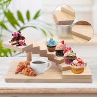 Plateau à sushi en bois à 7 niveaux, style japonais, présentoir à sushi créatif en forme d'escalier, supports à sushi en bois