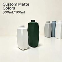 Flacone in HDPE Opaco da 300ml con Tappo Flip-Top, Stampa Serigrafica, Contenitore Vuoto per Shampoo, Lozione, Bagnoschiuma, OEM
