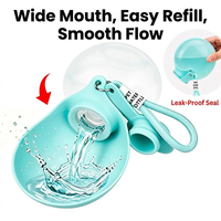 Bouteille d'eau portable pour chien, anti-fuite, avec bol pliable en silicone, vente en gros OEM