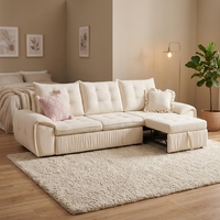 Canapé-lit pliable moderne de luxe en tissu personnalisé avec capitonnage et structure métallique pour salon ou chambre à coucher