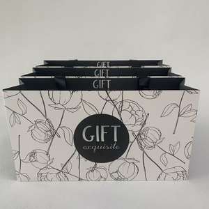 Venta al por mayor personalizado impreso respetuoso con el medio ambiente reciclado de papel Kraft blanco bolso de mano de cartón compras llevar bolsas de papel para los zapatos - Product Image 3