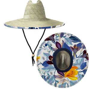 Sombrero de Paja Unisex de Alta Calidad con Rayas Impresas Personalizadas para Actividades al Aire Libre, Playa, Viajes y Pesca - Product Image 2