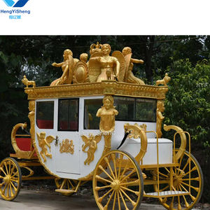 European Style Electric Royal Carriage Horse Drawn Cinderella Horse Carriage - Product Image 4