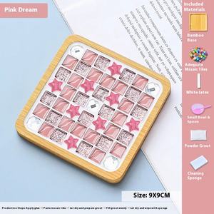 Sous-verre en mosaïque moderne bricolage créatif pour enfants activités réutilisables en bois faites à la main paquet de festival du nouvel an - Product Image 6