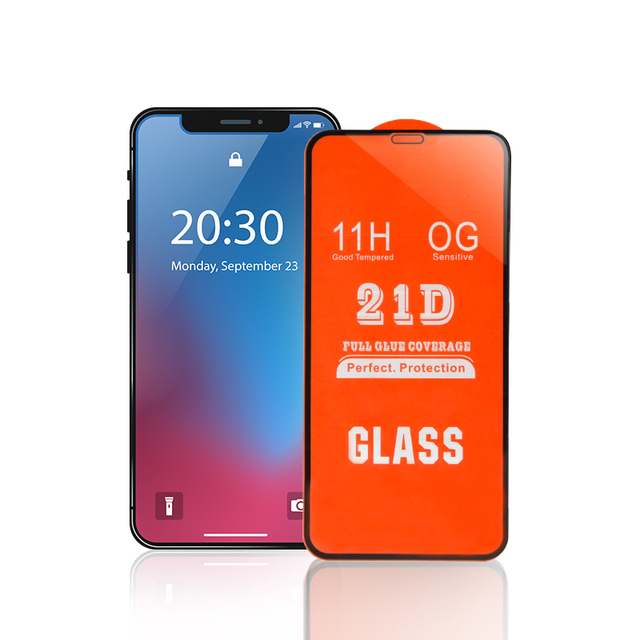 Hot Selling 21D Mica Vidrio Templado Para Celular Full Glue Tempered Glass Screen Protector Anti-shock for Iphone/samsung/xiaomi