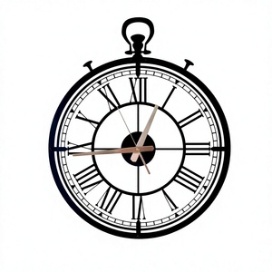 Horloge murale en métal mosaïque de style antique, design moderne à affichage simple, aiguilles de haute qualité, mouvement mécanique, plaque de 30 mm d'épaisseur - Product Image 1