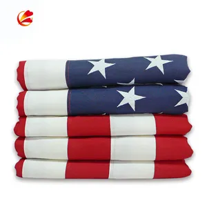 Bandera nacional de país de EE. UU. con estrellas bordadas personalizadas con poliéster 3X5FT 4X6FT