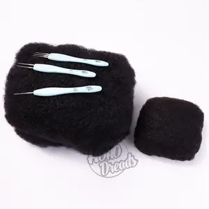 Jiffy saç toptan insan saçı tığ Dreadlocks Afro Kinky İnsan kıvırcık saç uzatma paketi başına 4C Bundle100g