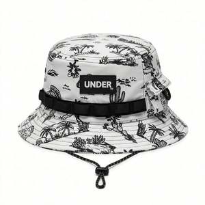 Sombrero de pescador unisex personalizado de poliéster con malla, estilo hip hop, casual, para camping, senderismo, pesca, con cordón, de ala ancha, táctico, para surf, tipo boonie - Product Image 4