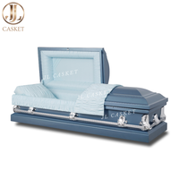 Cercueil en acier de calibre 20 cercueil en métal avec intérieur en crêpe blanche fournitures funéraires de qualité supérieure
