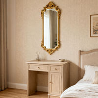 Miroir mural baroque de luxe en or sculpté, miroir antique orné en forme d'arche, miroir de pleine longueur pour salon, hôtel, décoration de la maison