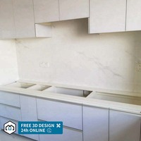 Meubles de cuisine modulaires de luxe modernes personnalisés George Group, finition stratifiée, robinet, marbre/résine, qualité E0/E1, imperméables