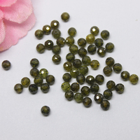 Perles de pierres précieuses synthétiques en forme de boule, spinelle noire facettée