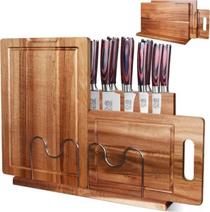 Combohome Étagère magnétique en bois pour planches à découper avec support 7 pièces et sac de rangement pour rouleaux - Product Image 5