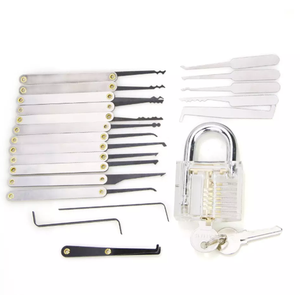 Goso 12 cái móc Picks titan khóa Pick Bộ bị hỏng công cụ chính + thực hành trong suốt bảo vệ ổ khóa + thẻ thợ khóa công cụ - Product Image 3