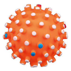 Pelota de vinilo con púas grandes y sonido para mascotas, 10 cm, juguete interactivo - Product Image 1