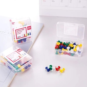 Deli Colored T Shape Push <b>Pins</b> 35 Pieces Per Box Office Stationery Thumb Tacks For Paper Fixing - Product Image 2